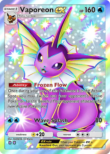 Vaporeon ex card