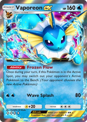 Vaporeon ex card
